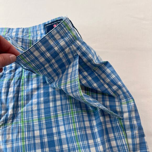 Vineyard Vines Blue & Green Plaid Club Shorts Men's size 30x10 - Picture 6 of 8